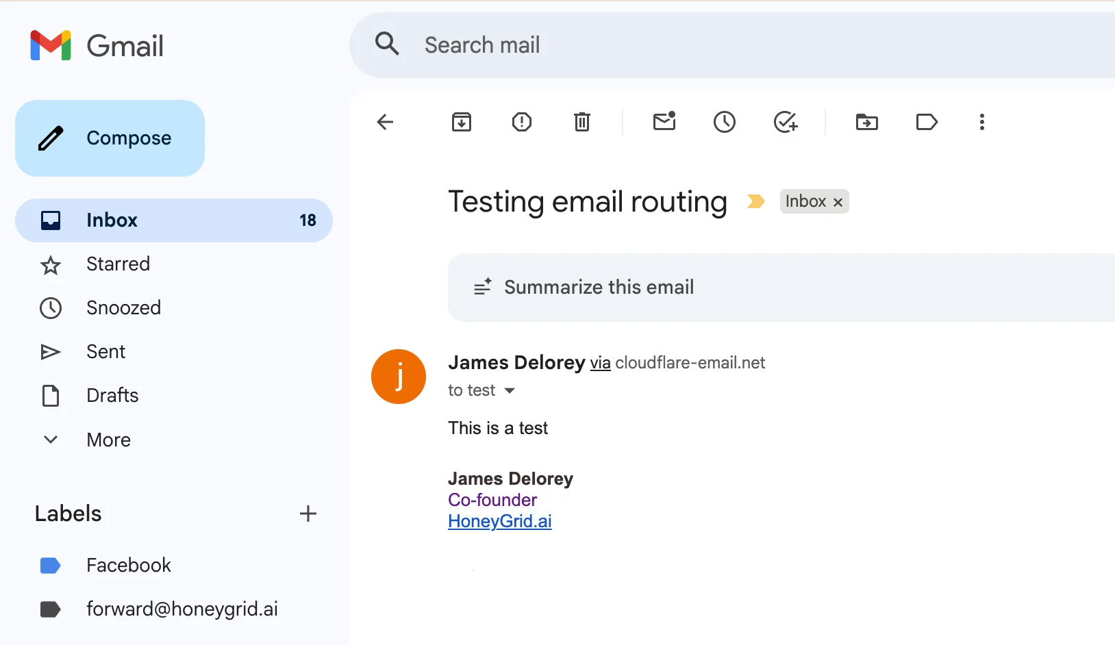 Email routing works
